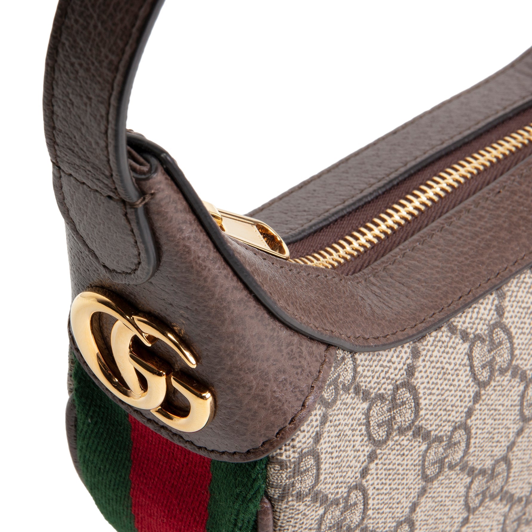 GUCCI GG Supreme Ophidia Small Half Moon Shoulder Bag - Beige & Ebony