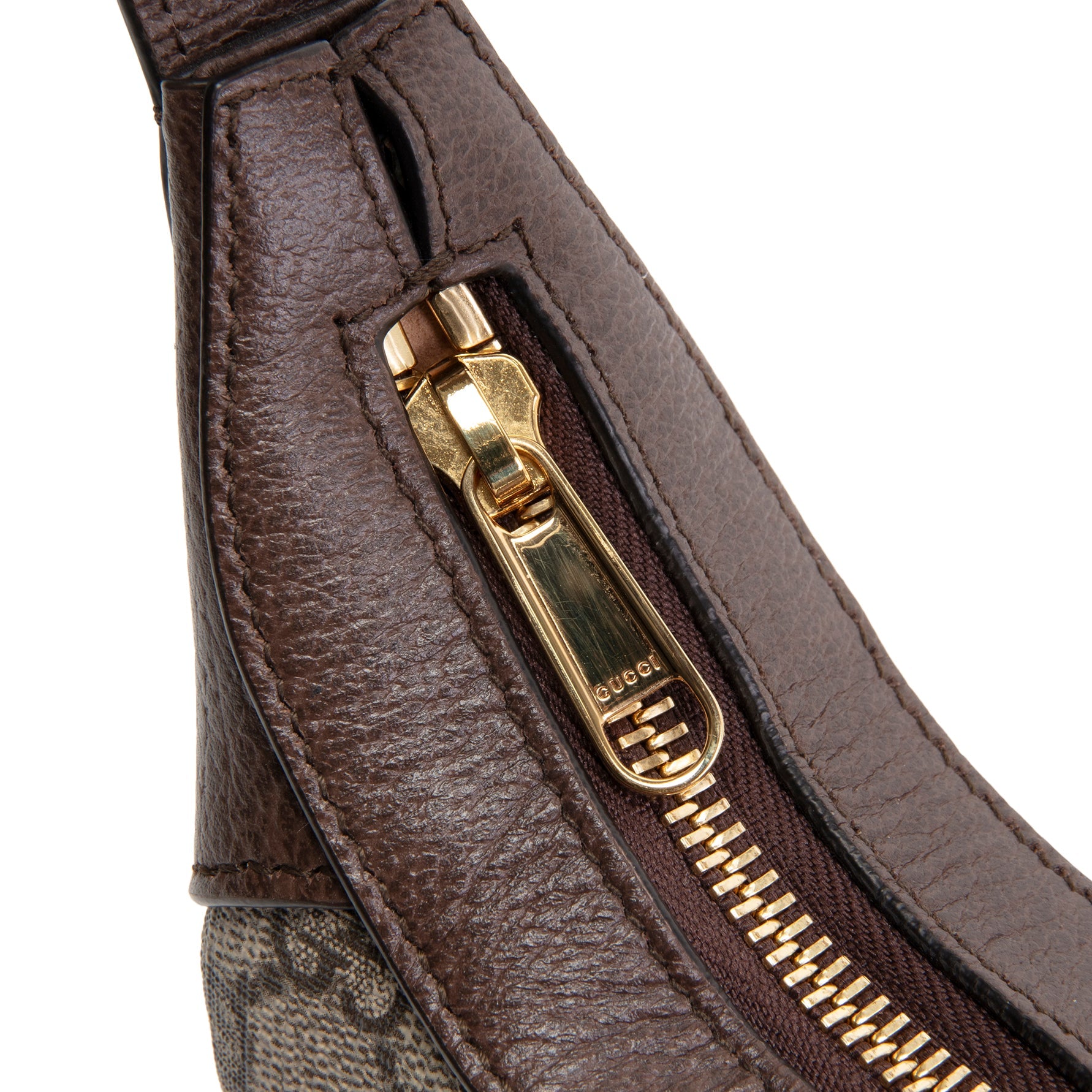 GUCCI GG Supreme Ophidia Small Half Moon Shoulder Bag - Beige & Ebony