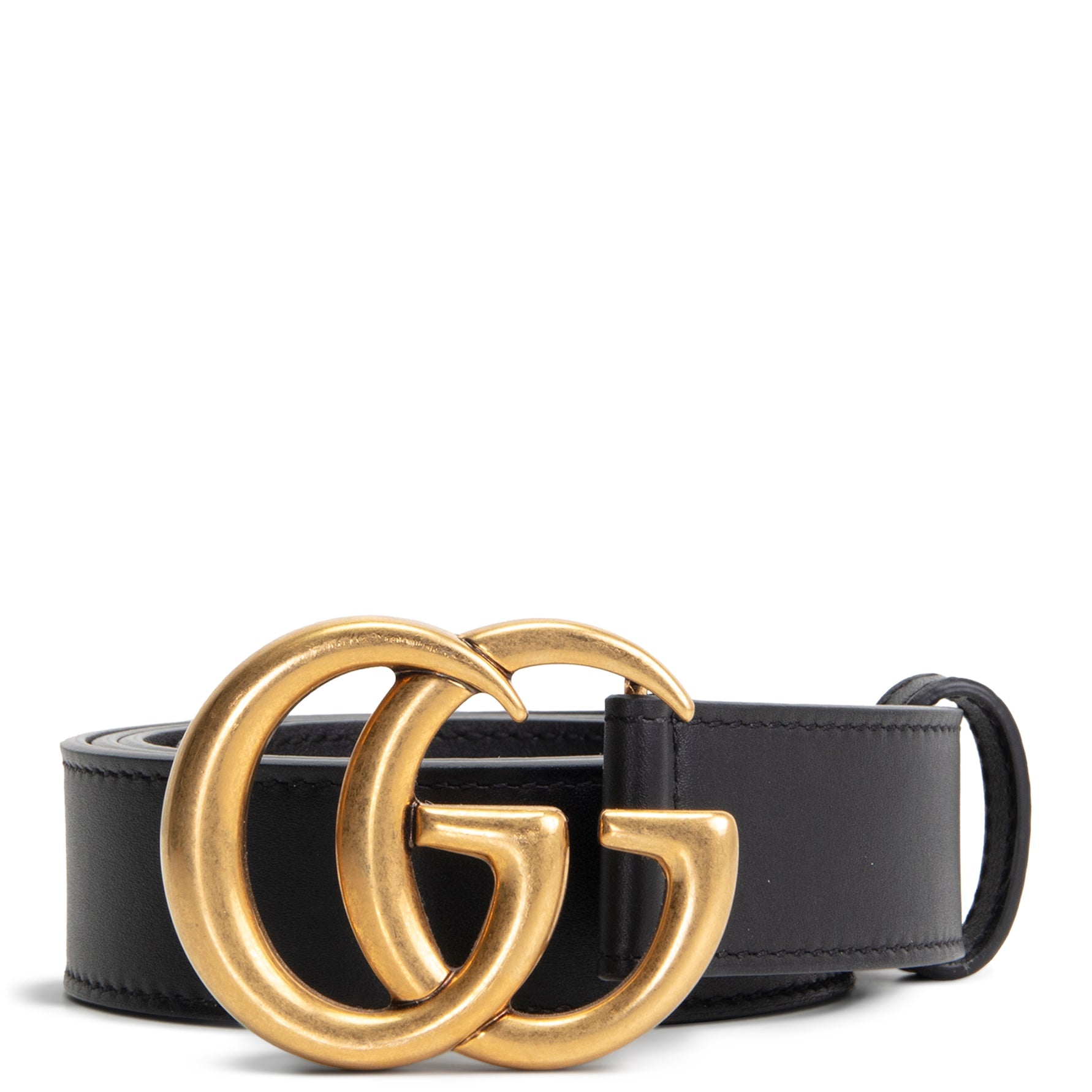 GUCCI Leather GG Marmont Belt - Black