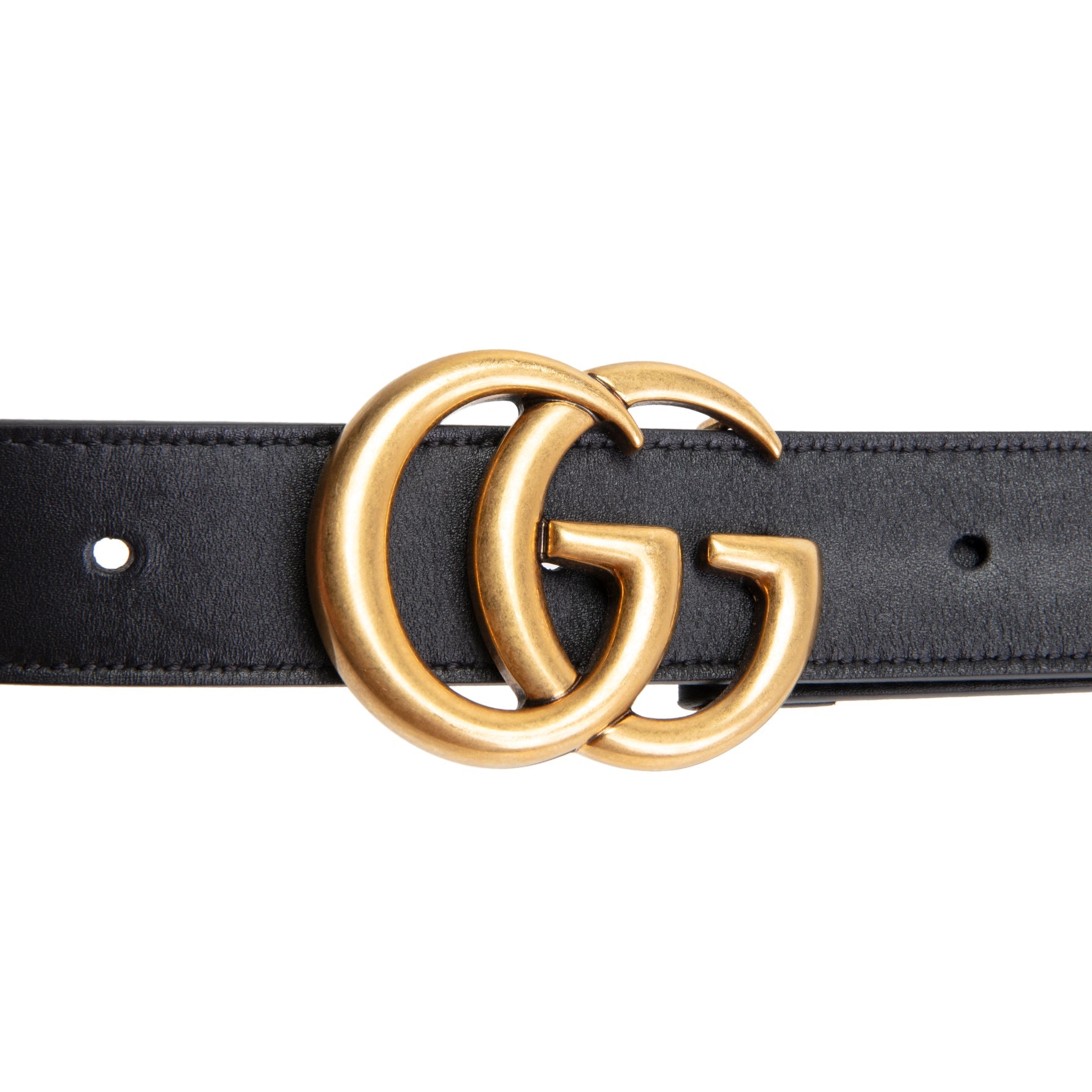 GUCCI Leather GG Marmont Belt - Black