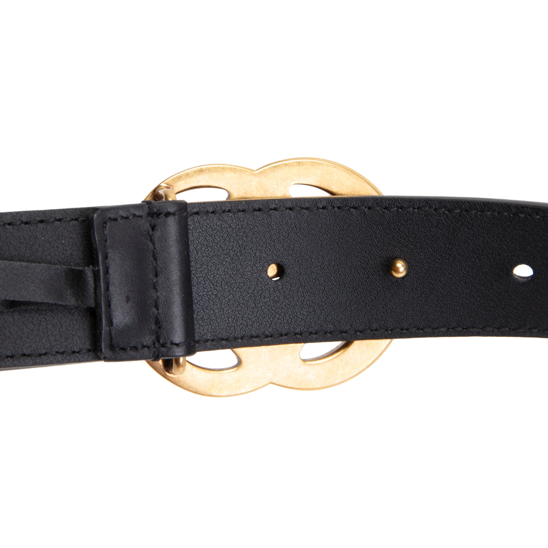 GUCCI Leather GG Marmont Belt - Black