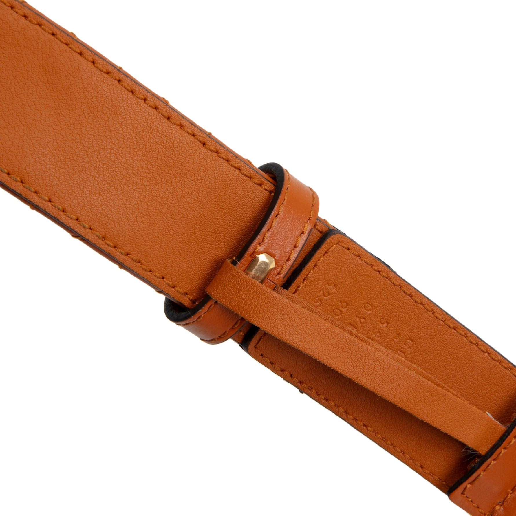 GUCCI Leather Quilted Interlocking GG Horsebit Zumi Belt - Cognac