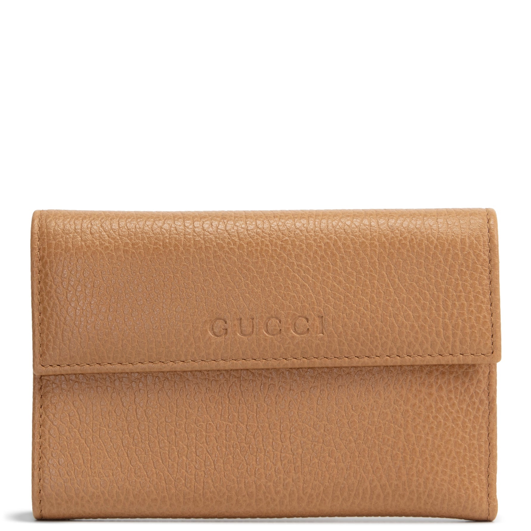 GUCCI Leather French Wallet - Cognac