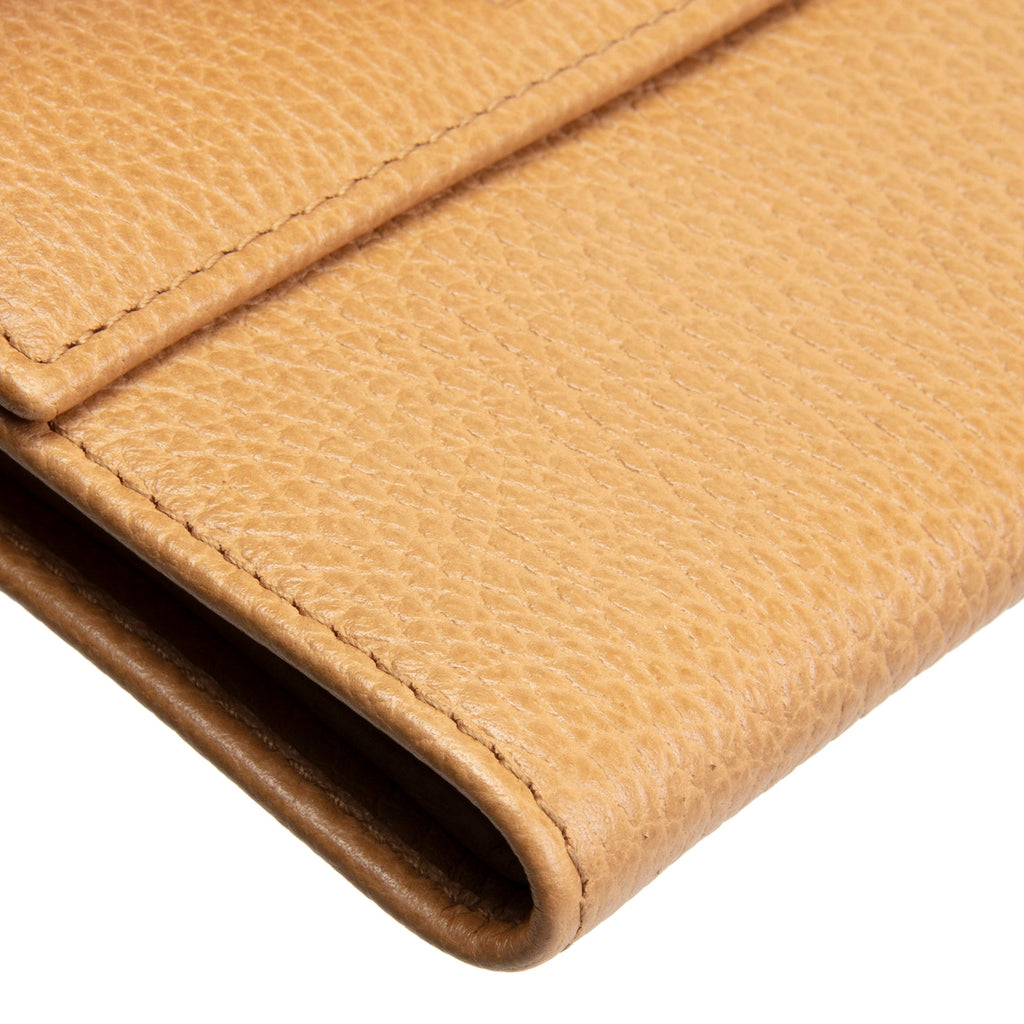 GUCCI Leather French Wallet - Cognac