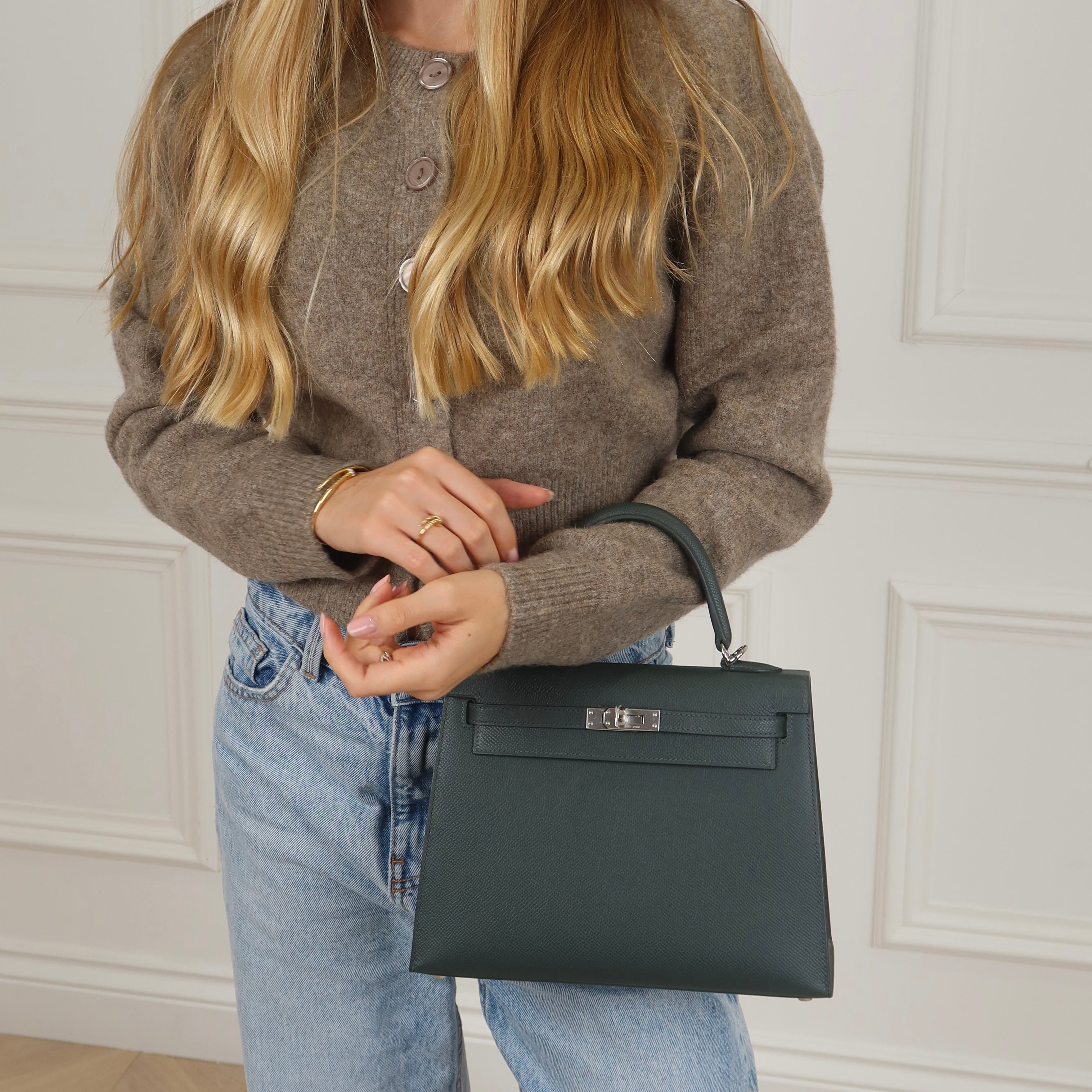 Hermès Kelly 25 - Vert Mangrove Epsom | Palladium Hardware