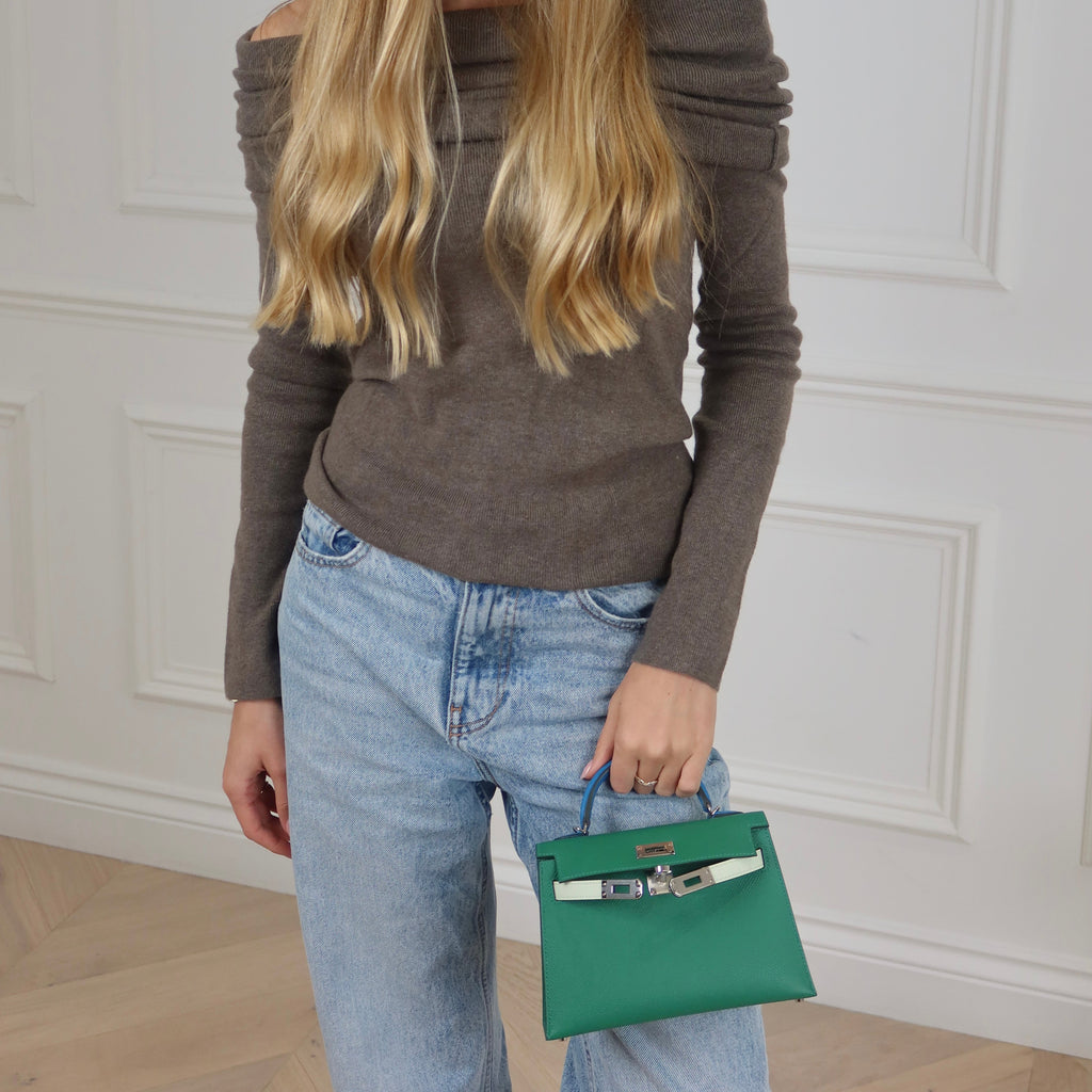 Hermès Mini Kelly Tricolore - Vert Vertigo / Vert Fizz / Bleu Zanzibar Epsom | Palladium Hardware