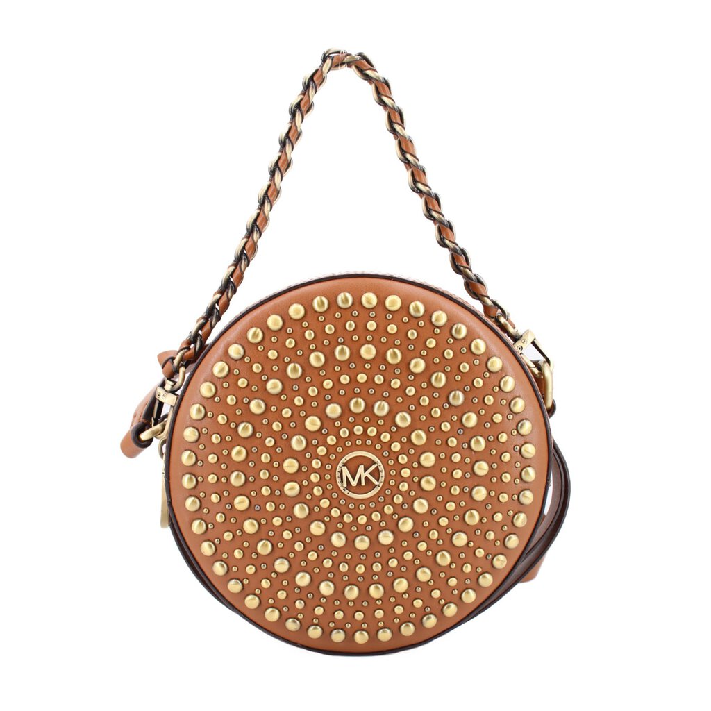MICHAEL KORS DELANCEY MEDIUM LEATHER CANTEEN CROSSBODYS TAN