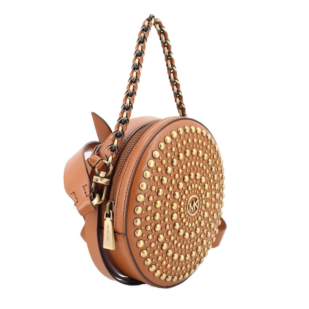 MICHAEL KORS DELANCEY MEDIUM LEATHER CANTEEN CROSSBODYS TAN