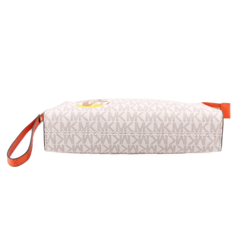 MICHAEL KORS PALM TREE MEDIUM TRAVEL CLUTCHES WHITE