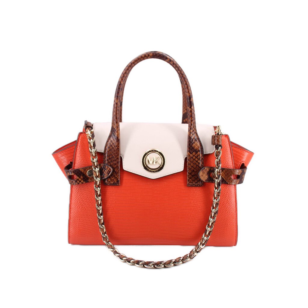 MICHAEL KORS CARMEN MEDIUM BELTED SATCHELS ORANGE