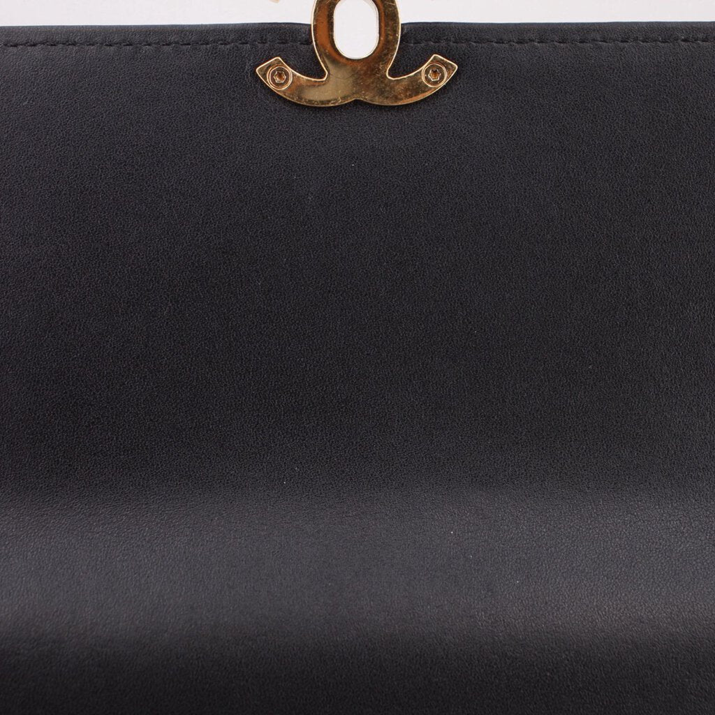 CHANEL TOP HANDLE FLAP CROSSBODYS BLACK