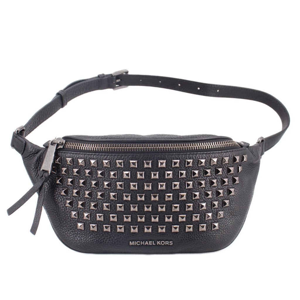MICHAEL KORS RHEA STUDDED BELT BAGS BLACK