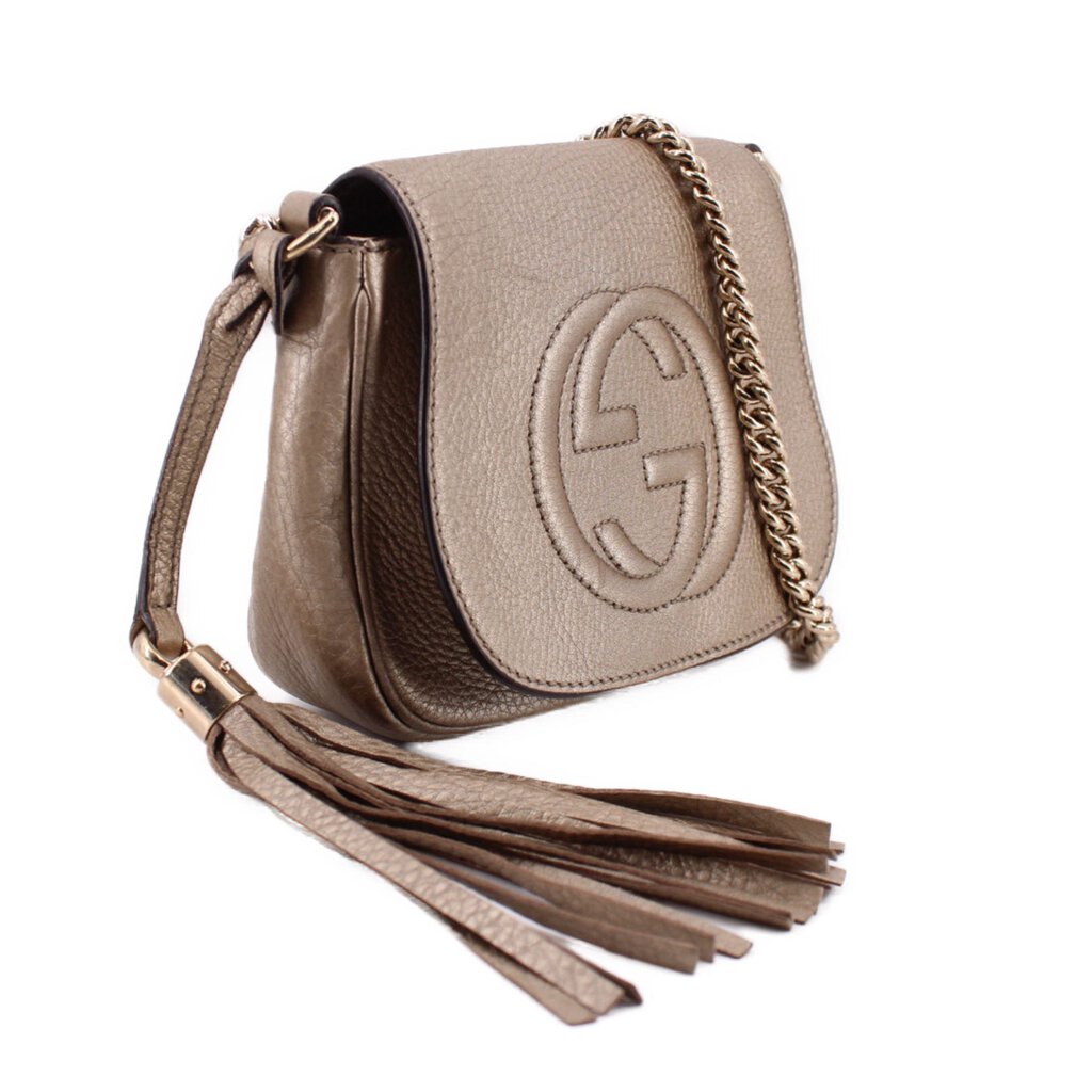 GUCCI SOHO CHAIN CROSSBODYS GOLD