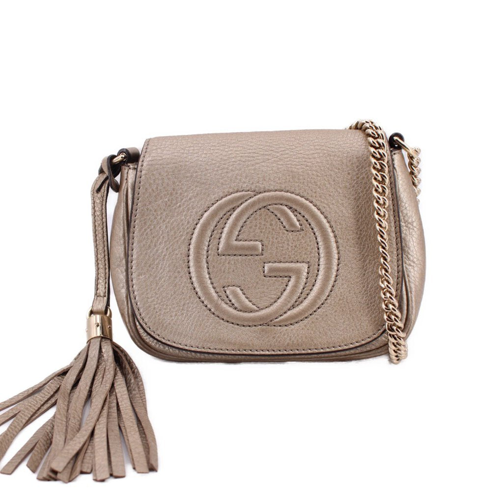 GUCCI SOHO CHAIN CROSSBODYS GOLD