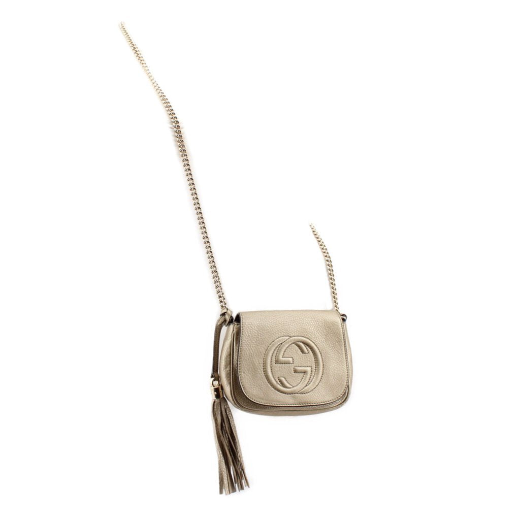 GUCCI SOHO CHAIN CROSSBODYS GOLD
