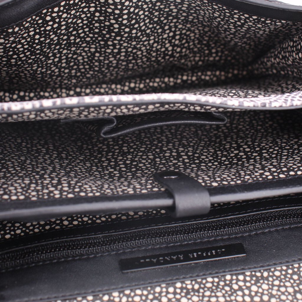 LOEFFLER RANDALL MEDIUM RIDER SNAKE PRINT CROSSBODYS BLACK/WHITE