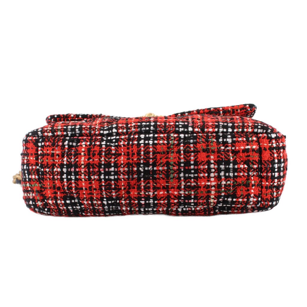 CHANEL TWEED 19 FLAP SHOULDER BAGS RED