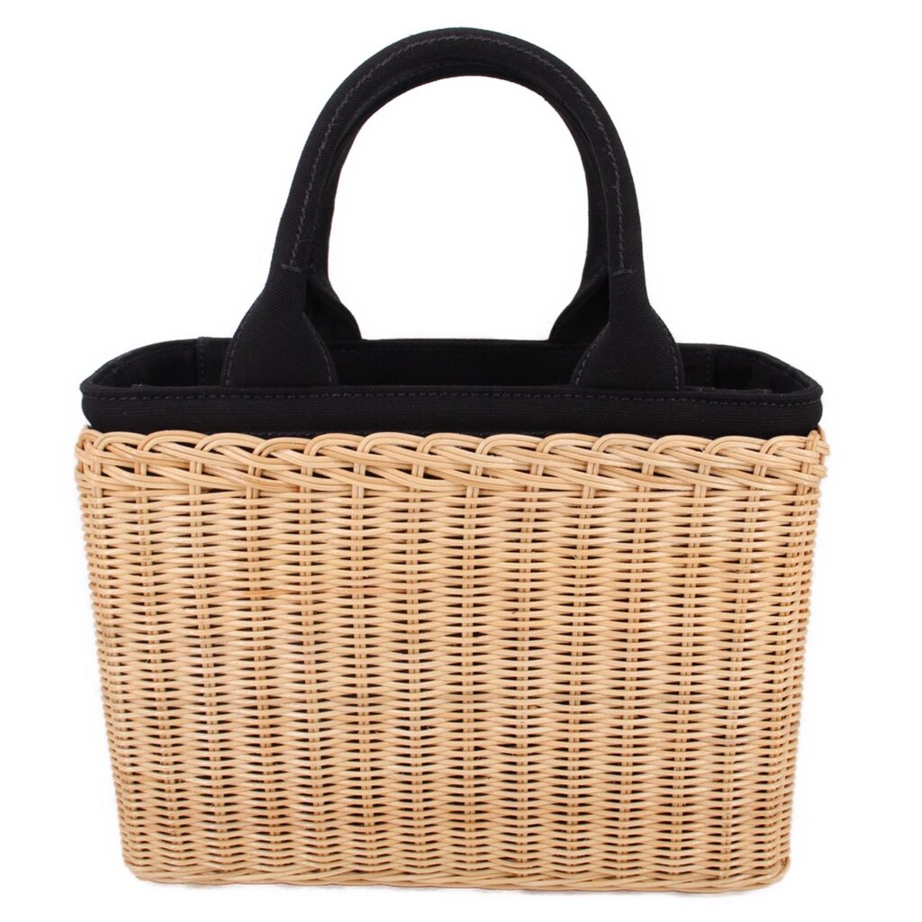 PRADA MIDOLLINO PATCH HANDLE BAG NATURAL