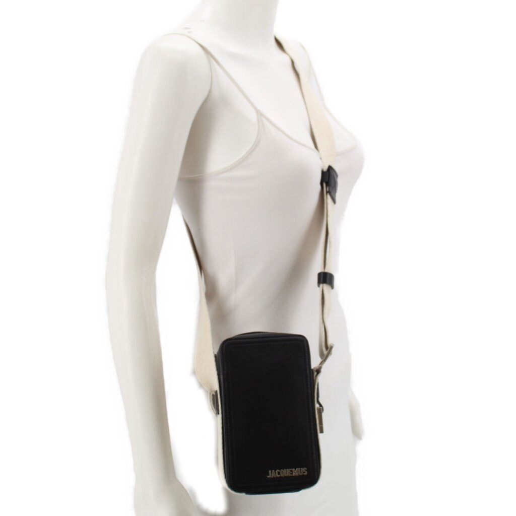 JACQUEMUS VERTICAL CUERDA CROSSBODYS BLACK