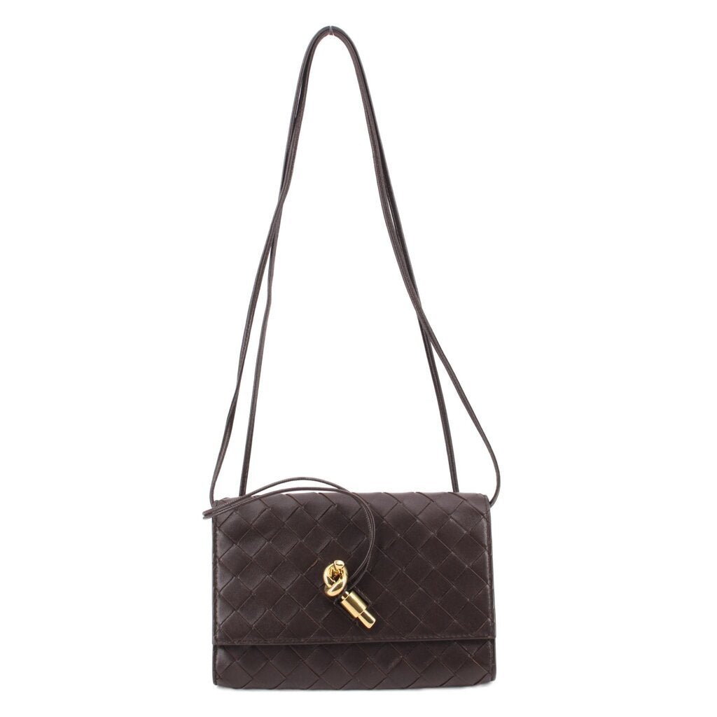 BOTTEGA VENETA ANDIAMO POUCH CROSSBODYS CHOCOLATE