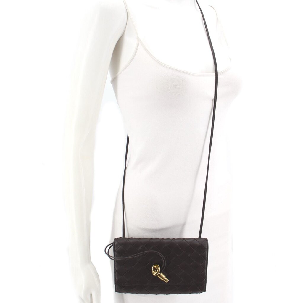 BOTTEGA VENETA ANDIAMO POUCH CROSSBODYS CHOCOLATE
