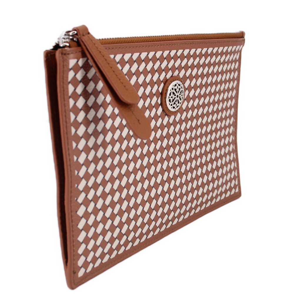 BRIGHTON MOSAIC POUCHES BROWN/WHITE