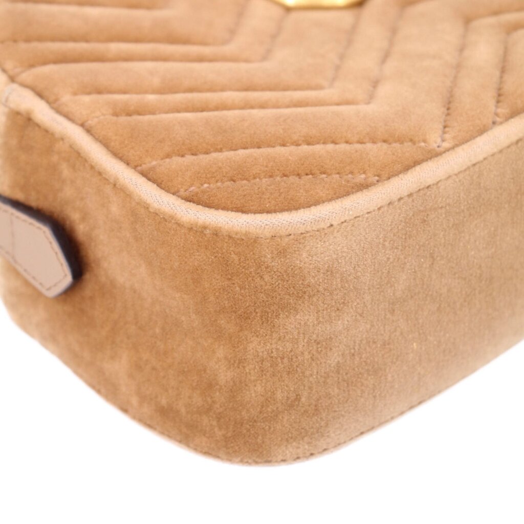 GUCCI MARMONT VELVET CROSSBODYS BROWN