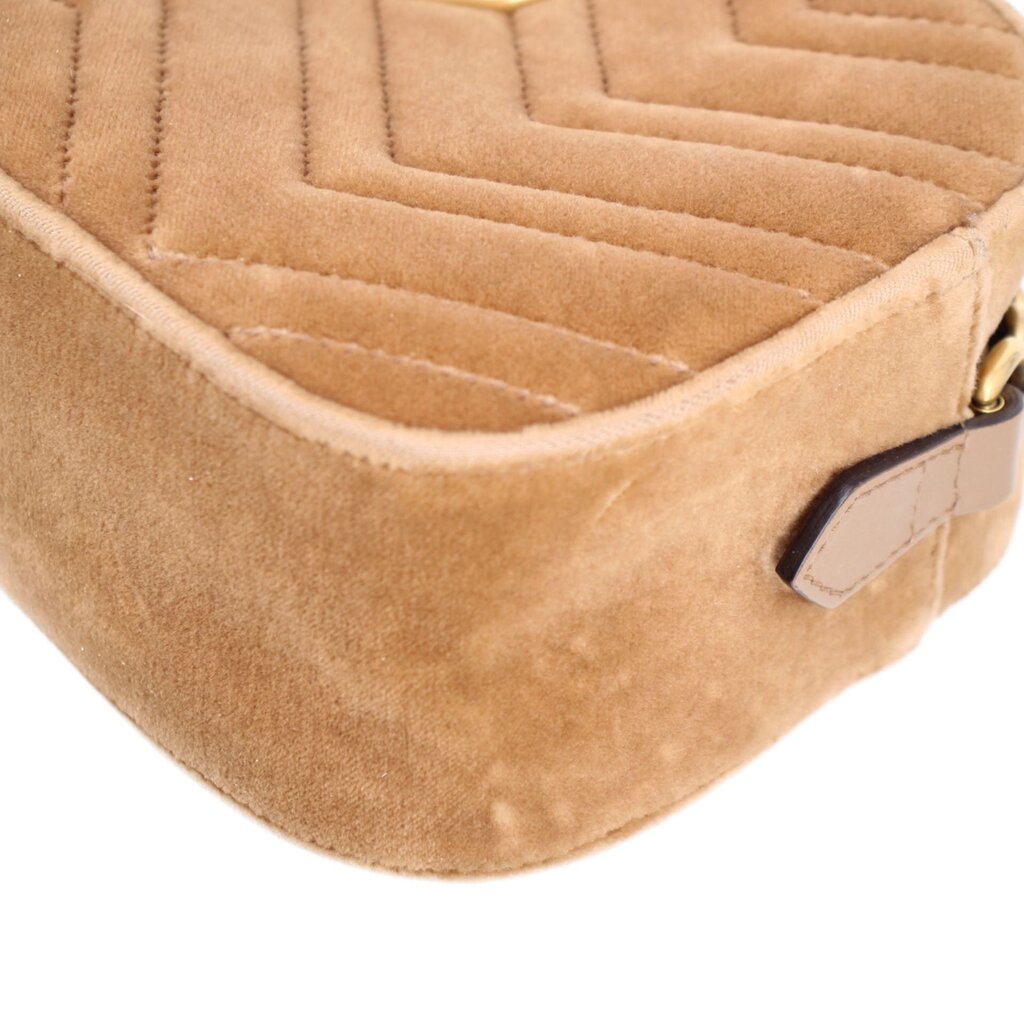 GUCCI MARMONT VELVET CROSSBODYS BROWN