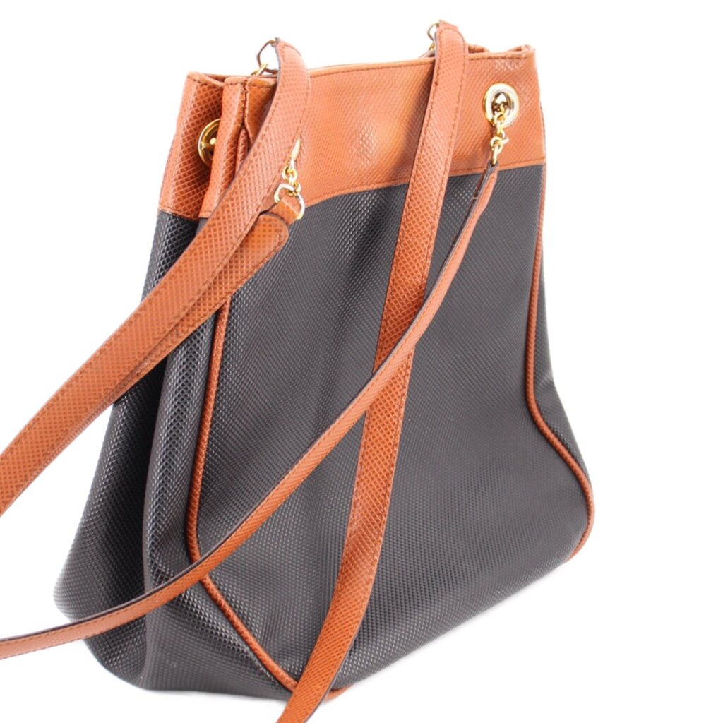BOTTEGA VINTAGE MARCO POLO SHOULDER BAGS BLACK/TAN