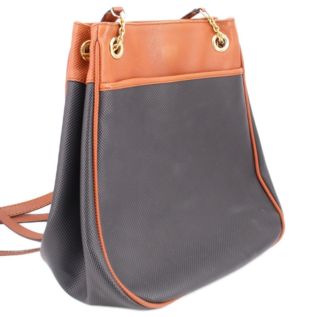 BOTTEGA VINTAGE MARCO POLO SHOULDER BAGS BLACK/TAN
