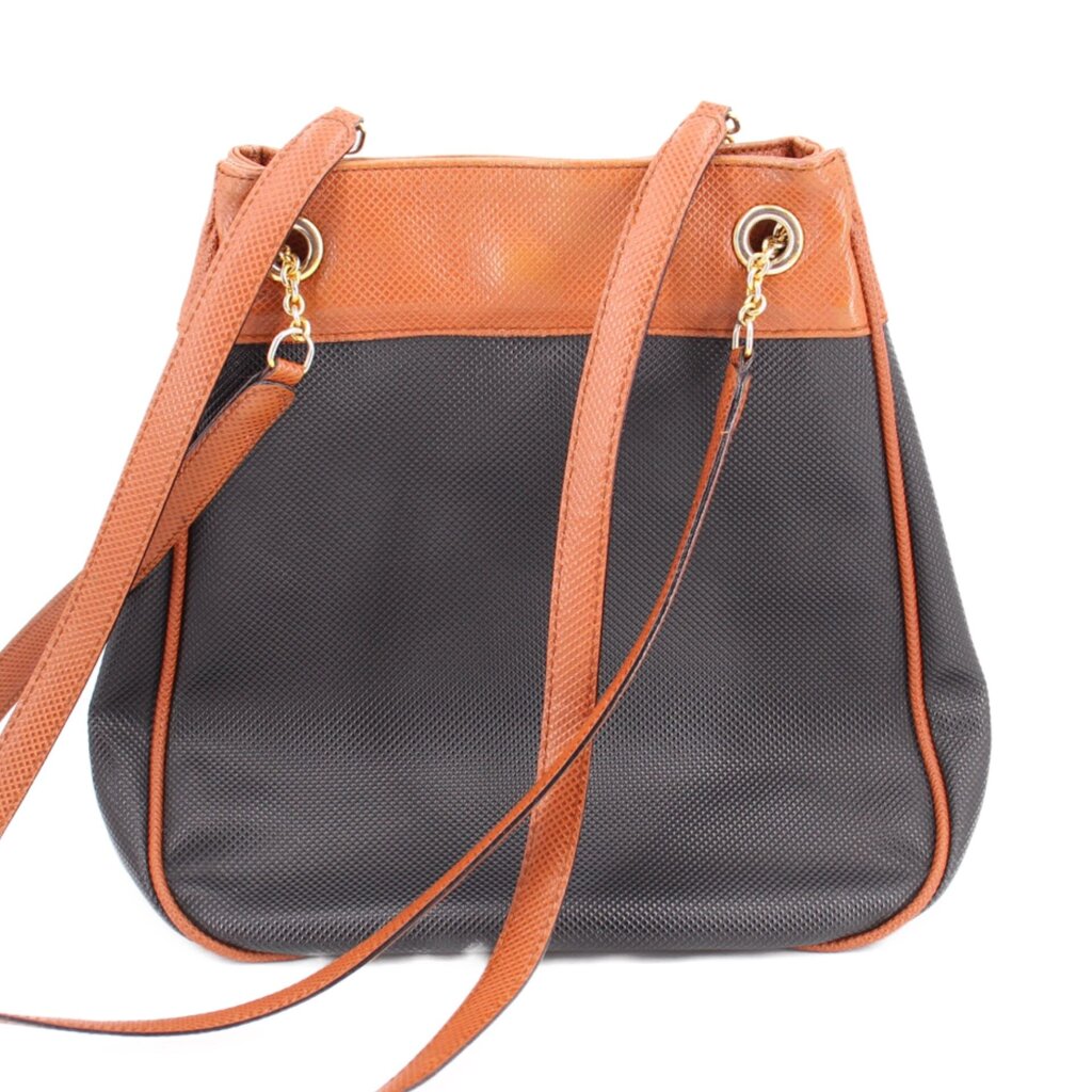 BOTTEGA VINTAGE MARCO POLO SHOULDER BAGS BLACK/TAN