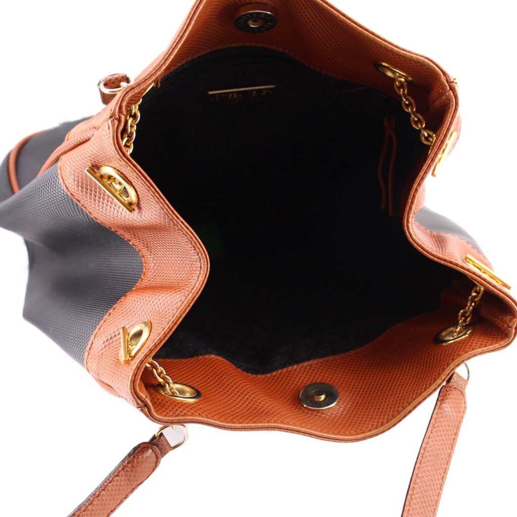 BOTTEGA VINTAGE MARCO POLO SHOULDER BAGS BLACK/TAN