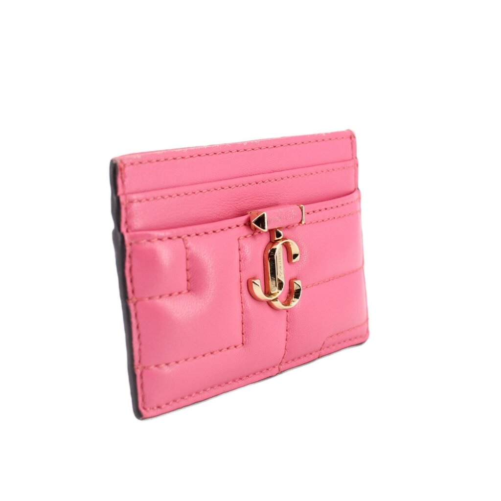 JIMMY CHOO UMIKA LEATHER CARD CASE WALLETS PINK