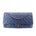 CHANEL EASY FLAP SHOULDER BAGS BLUE