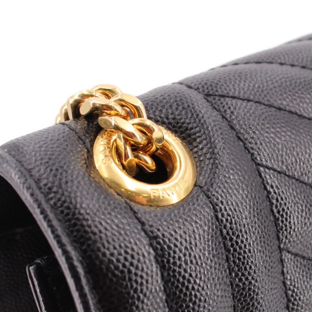 YSL LARGE TRI QUILT ENVELOPE CROSSBODYS BLACK