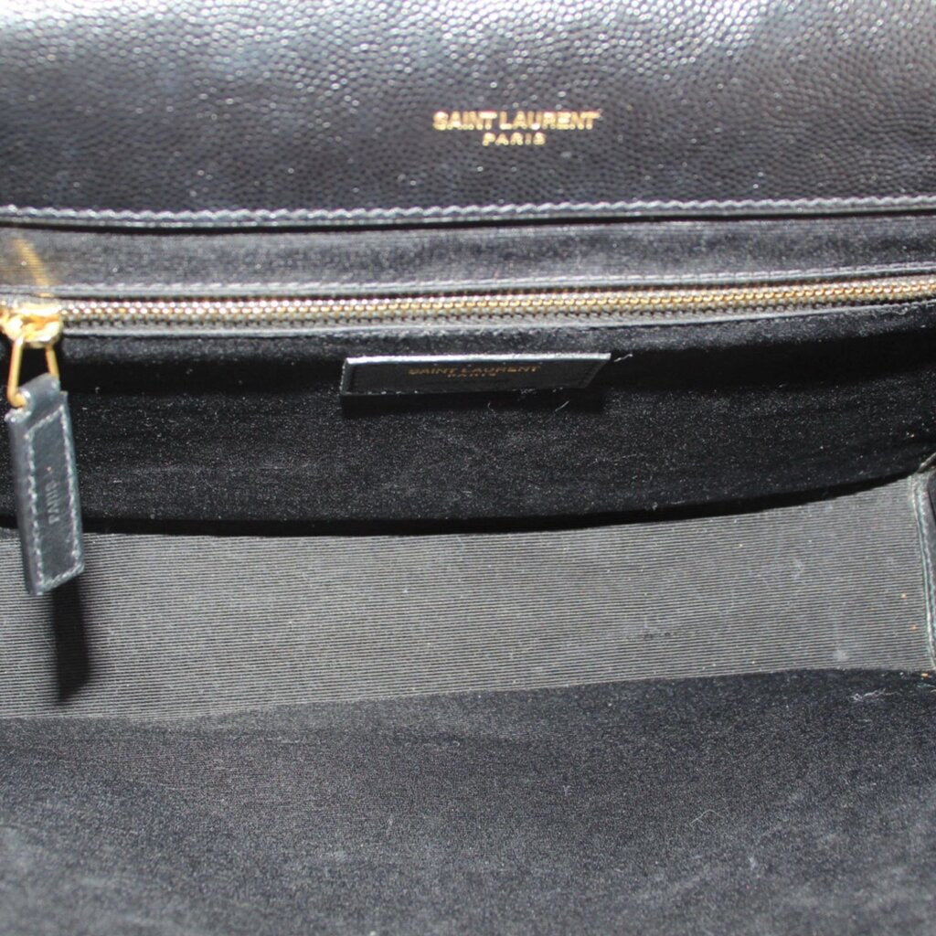 YSL LARGE TRI QUILT ENVELOPE CROSSBODYS BLACK