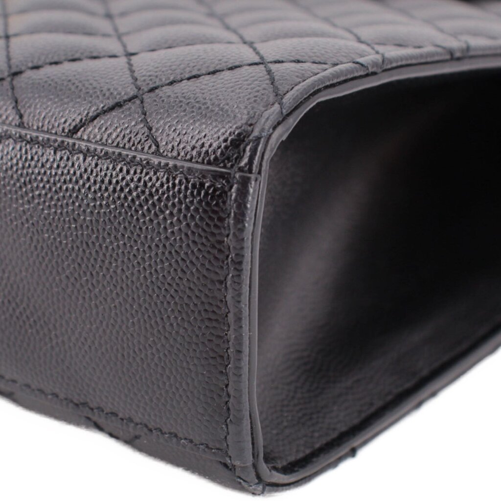 YSL LARGE TRI QUILT ENVELOPE CROSSBODYS BLACK