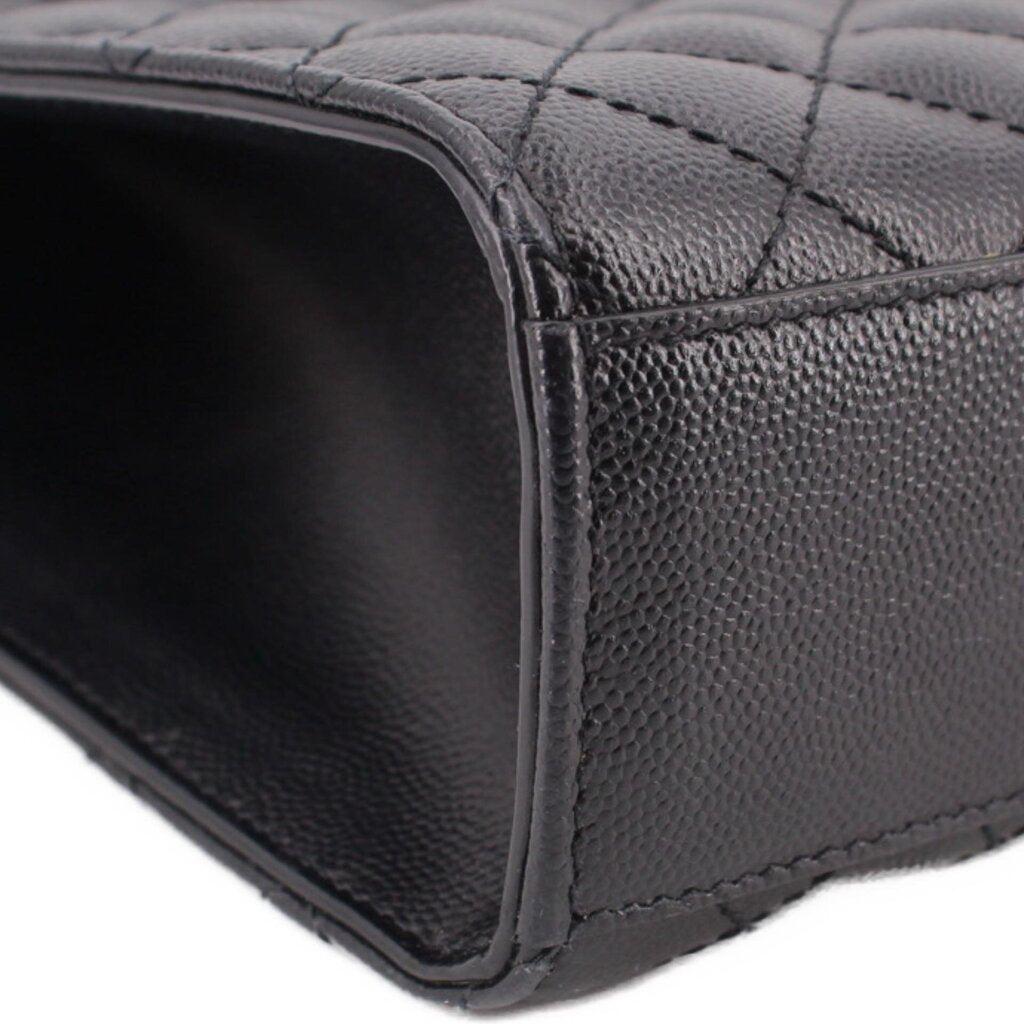 YSL LARGE TRI QUILT ENVELOPE CROSSBODYS BLACK