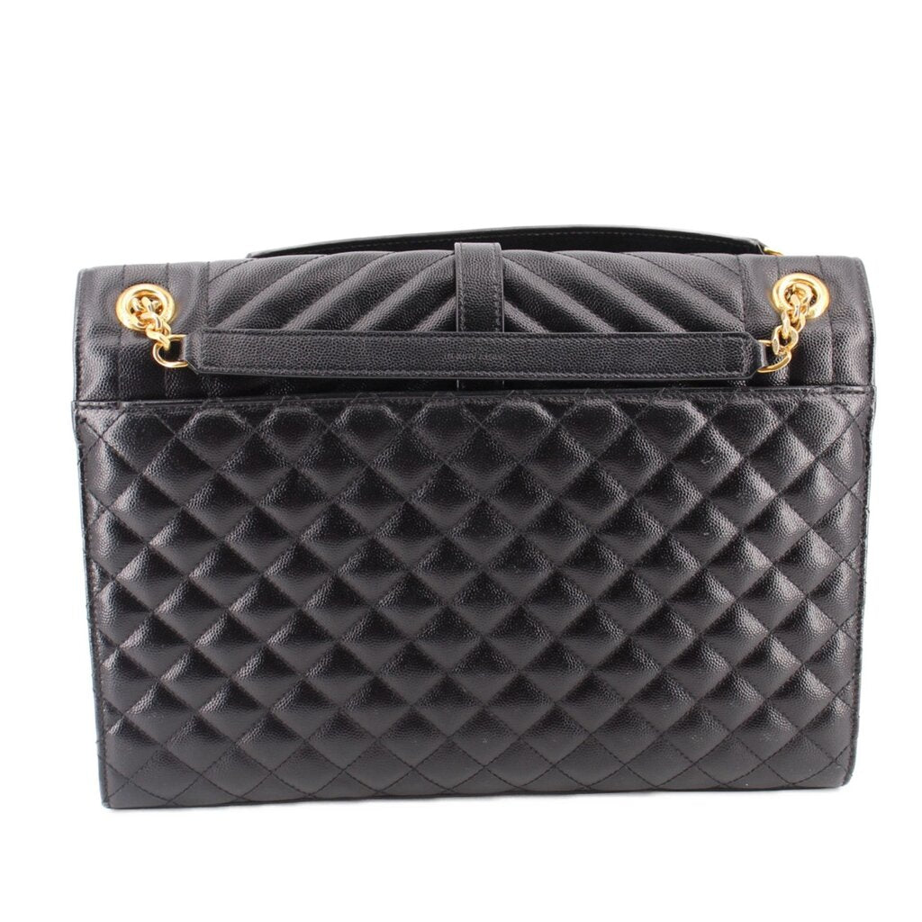 YSL LARGE TRI QUILT ENVELOPE CROSSBODYS BLACK