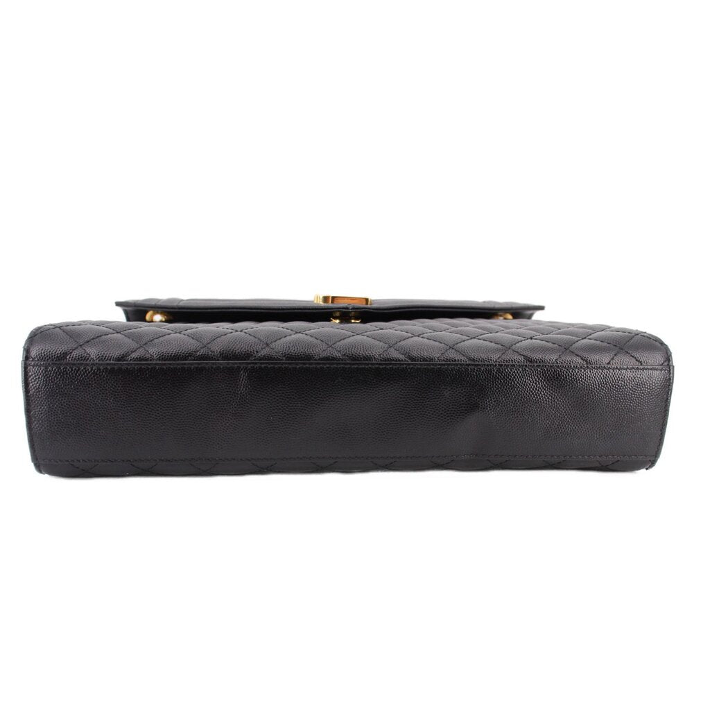 YSL LARGE TRI QUILT ENVELOPE CROSSBODYS BLACK