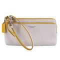 COACH DOUBLE WRISTLET WALLETS WHITE