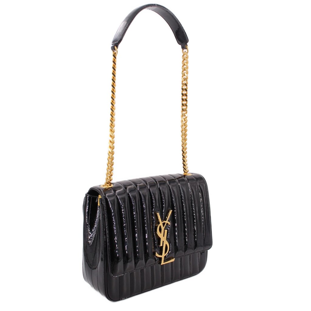 YSL LARGE VICKY SHOULDER BAGS BLACK