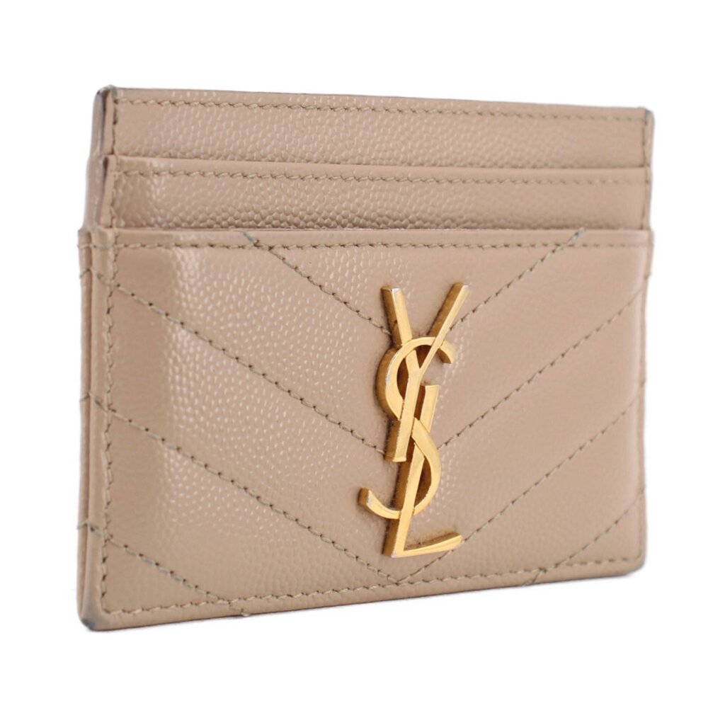 YSL CASSANDRE CARD WALLETS BEIGE