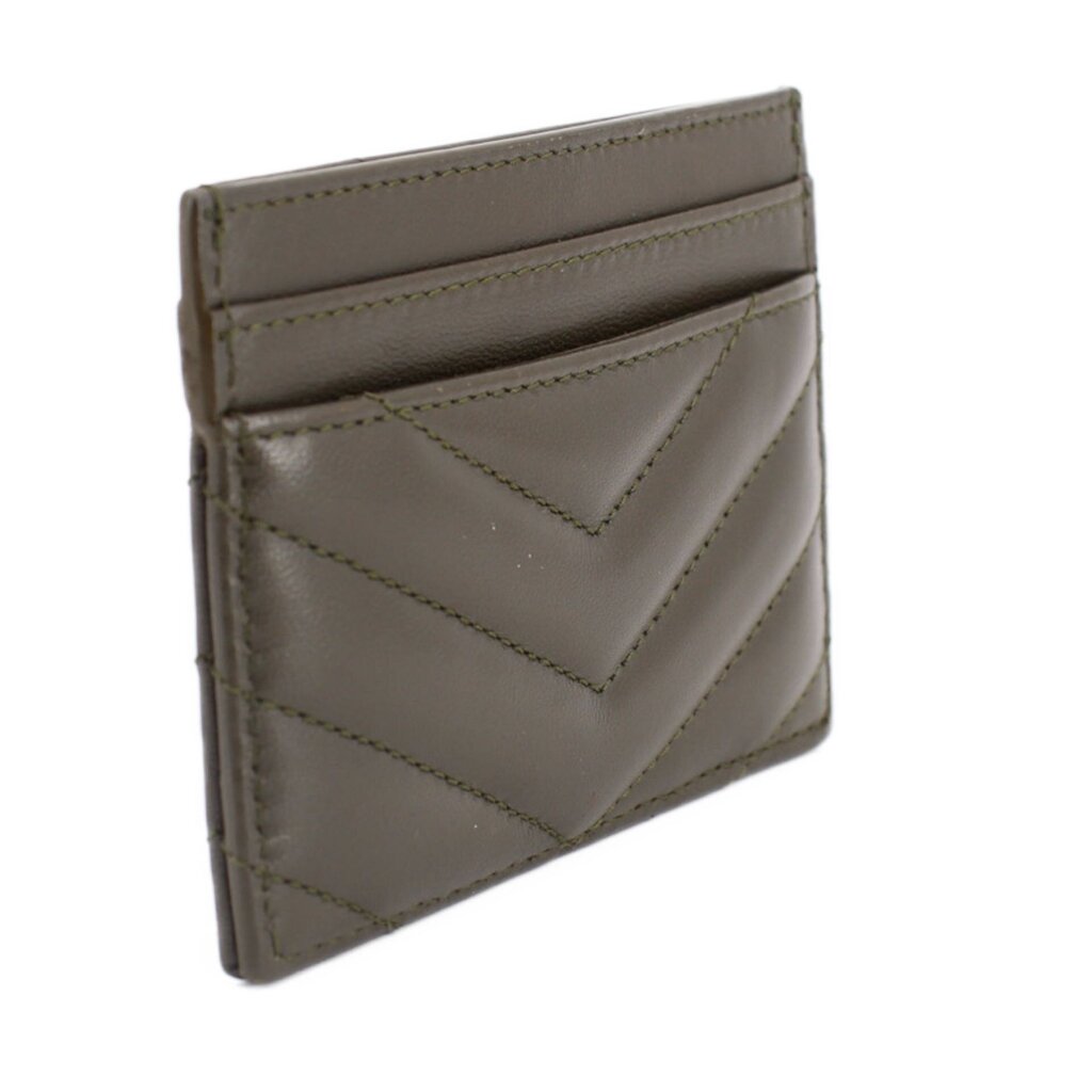 YSL CASSANDRE CARD CASE WALLETS OLIVE