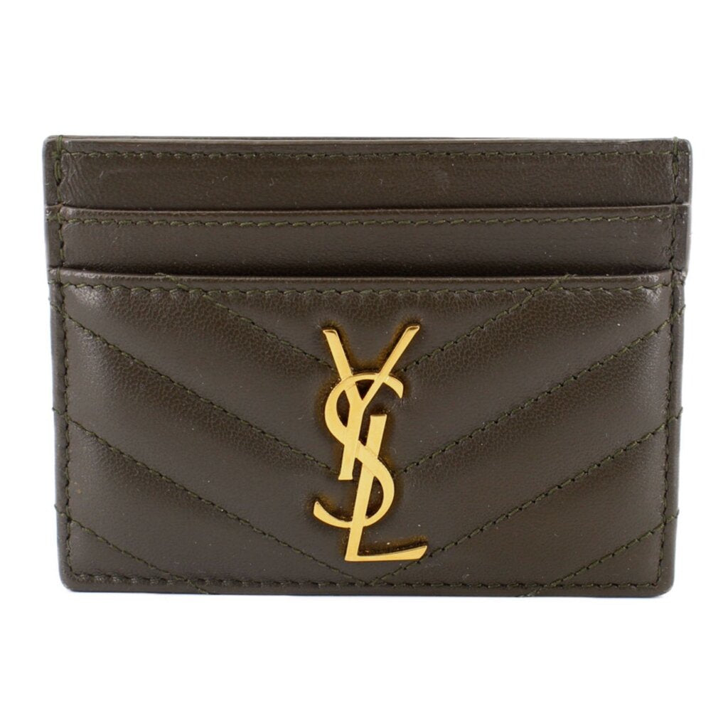 YSL CASSANDRE CARD CASE WALLETS OLIVE