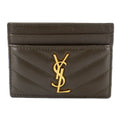 YSL CASSANDRE CARD CASE WALLETS OLIVE