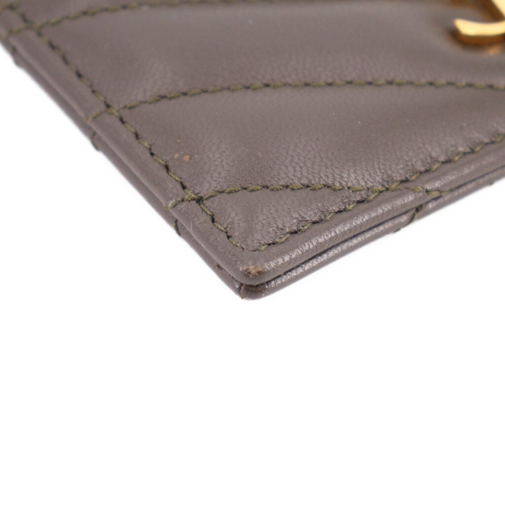 YSL CASSANDRE CARD CASE WALLETS OLIVE