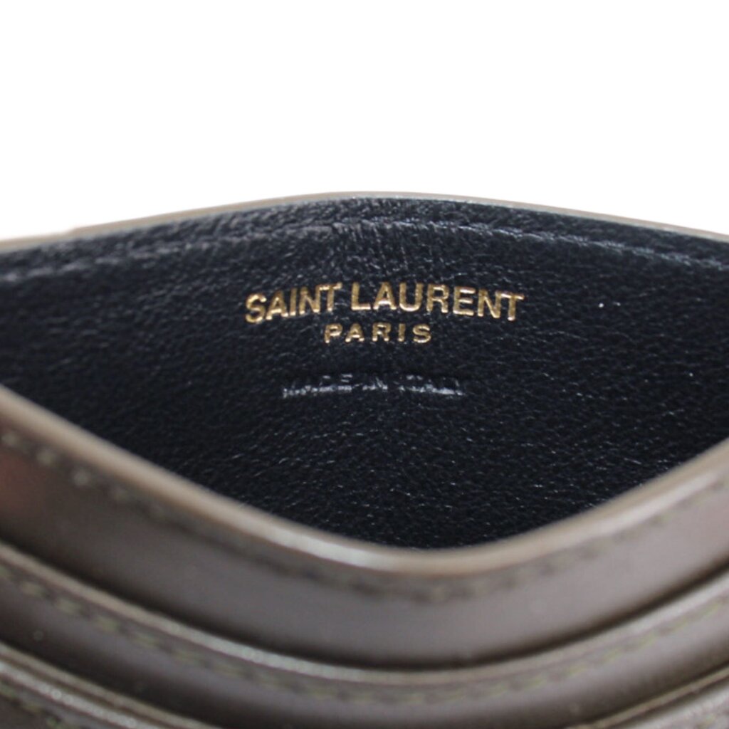 YSL CASSANDRE CARD CASE WALLETS OLIVE