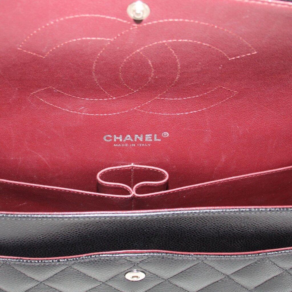 CHANEL JUMBO DOUBLE FLAP SHOULDER BAGS BLACK