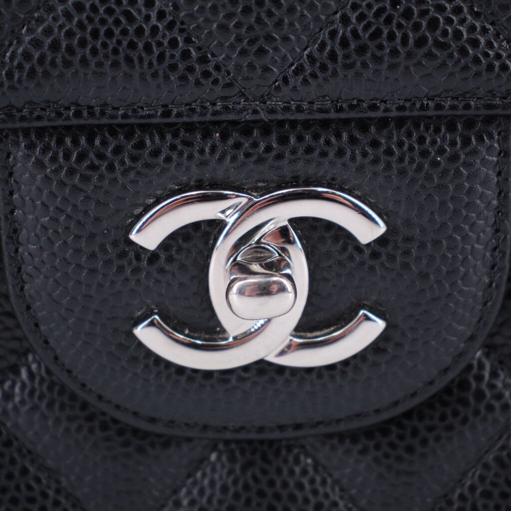 CHANEL JUMBO DOUBLE FLAP SHOULDER BAGS BLACK